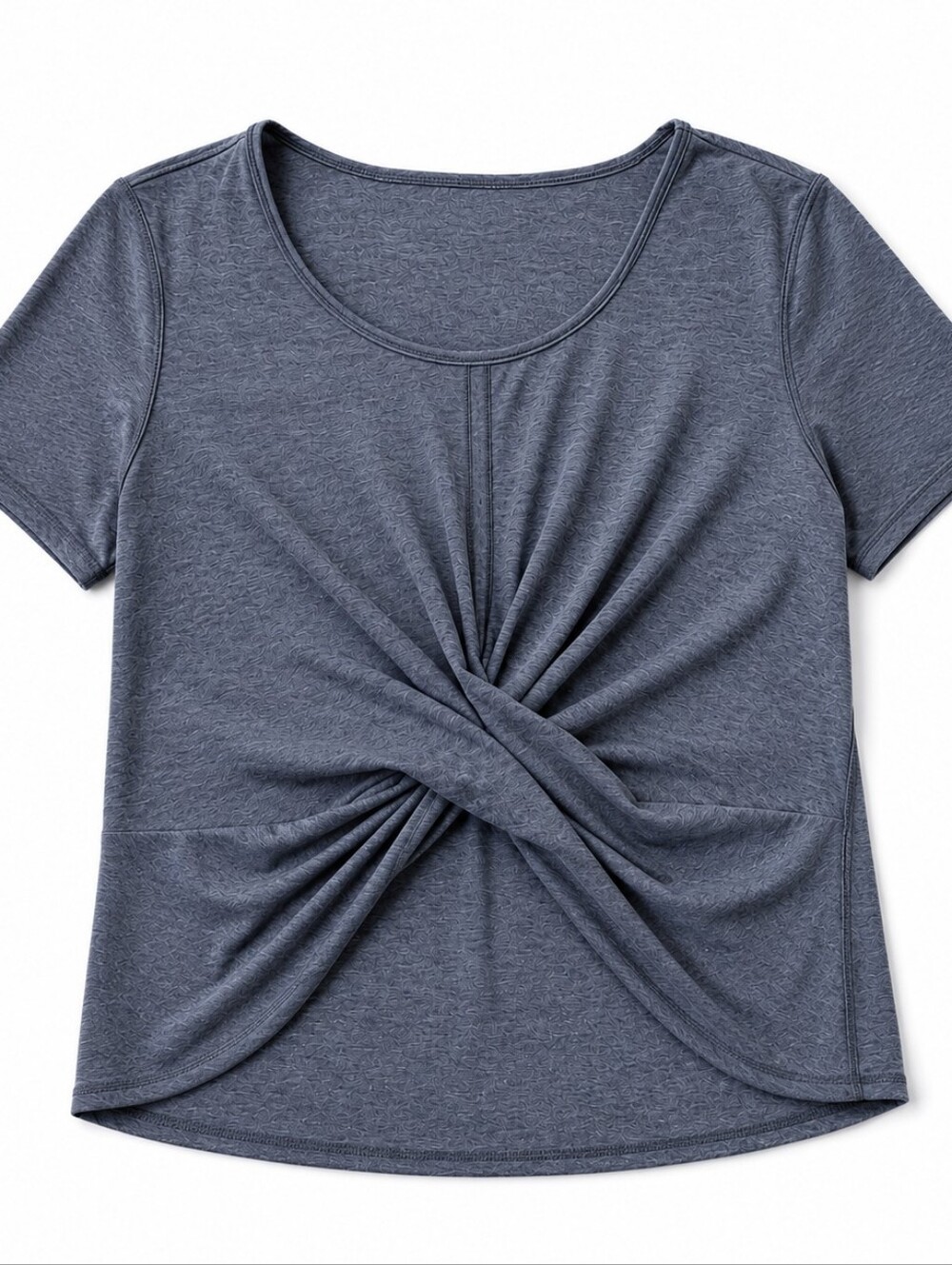 Lululemon Gray Twist Front Draped Top Women’s Size 10 Short Sleeve Yoga